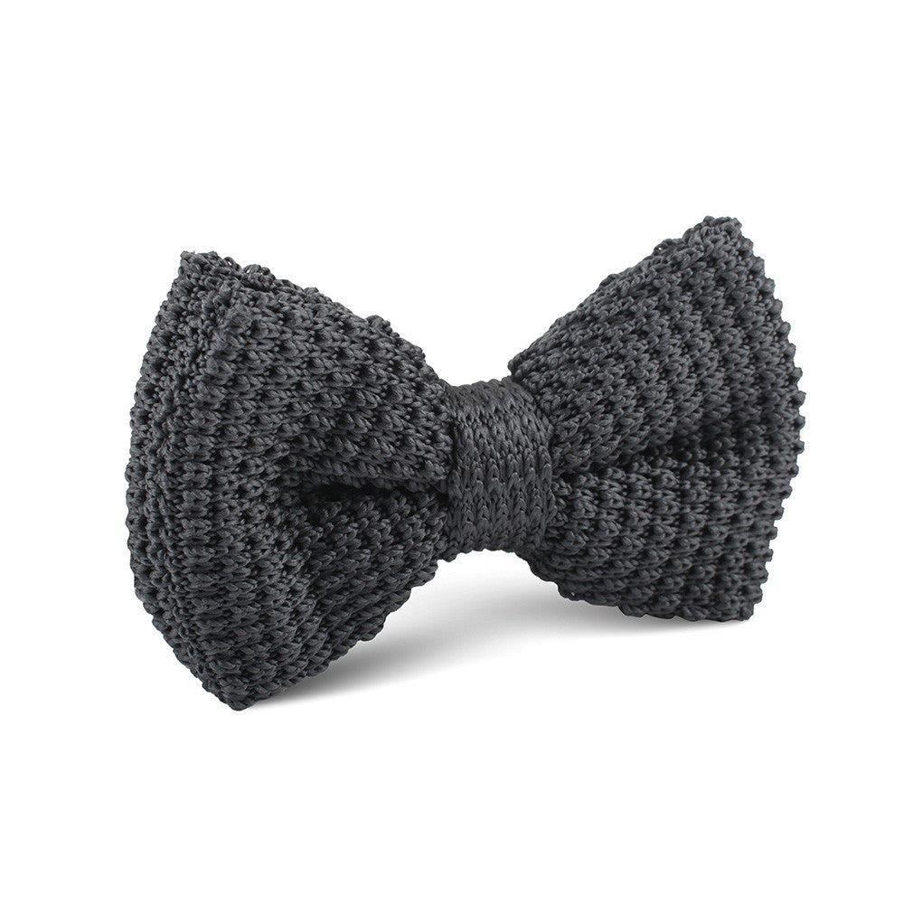 Dark Grey Knitted Bow Tie