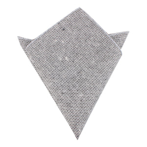 Dark Grey Tweed Linen Pocket Square