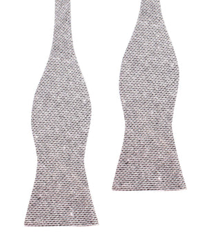 Dark Grey Tweed Linen Self Tie Bow Tie