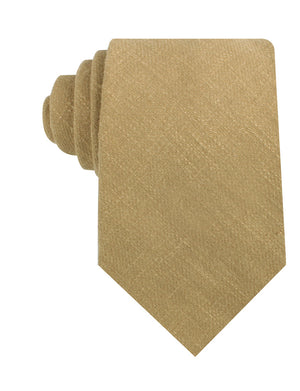 Dark Khaki Tan Linen Necktie