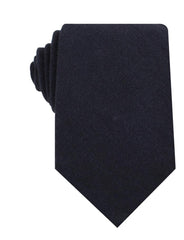 Dark Midnight Blue Linen Necktie