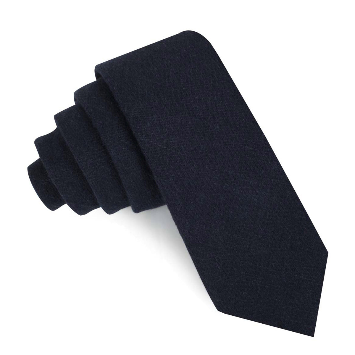 Dark Midnight Blue Linen Skinny Tie
