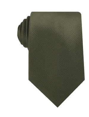 Dark Olive Green Weave Necktie