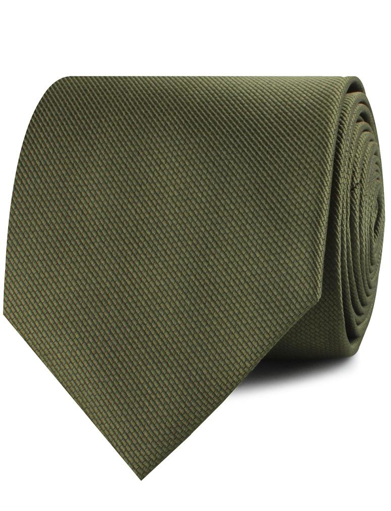 Dark Olive Green Weave Neckties