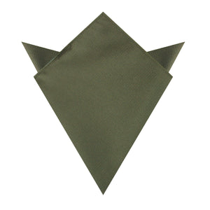 Dark Olive Green Weave Pocket Square