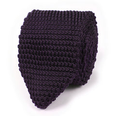 Dark Purple Pointed Knitted Tie