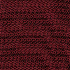 Dark Rosewood Maroon Pointed Knitted Tie Detail View