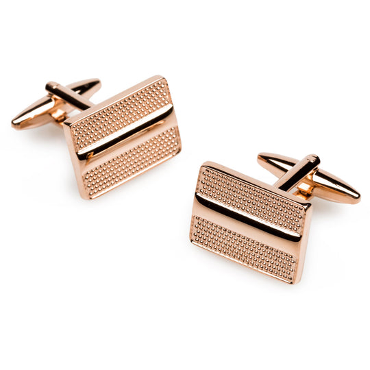De Roger Rose Gold Rectangle Cufflinks