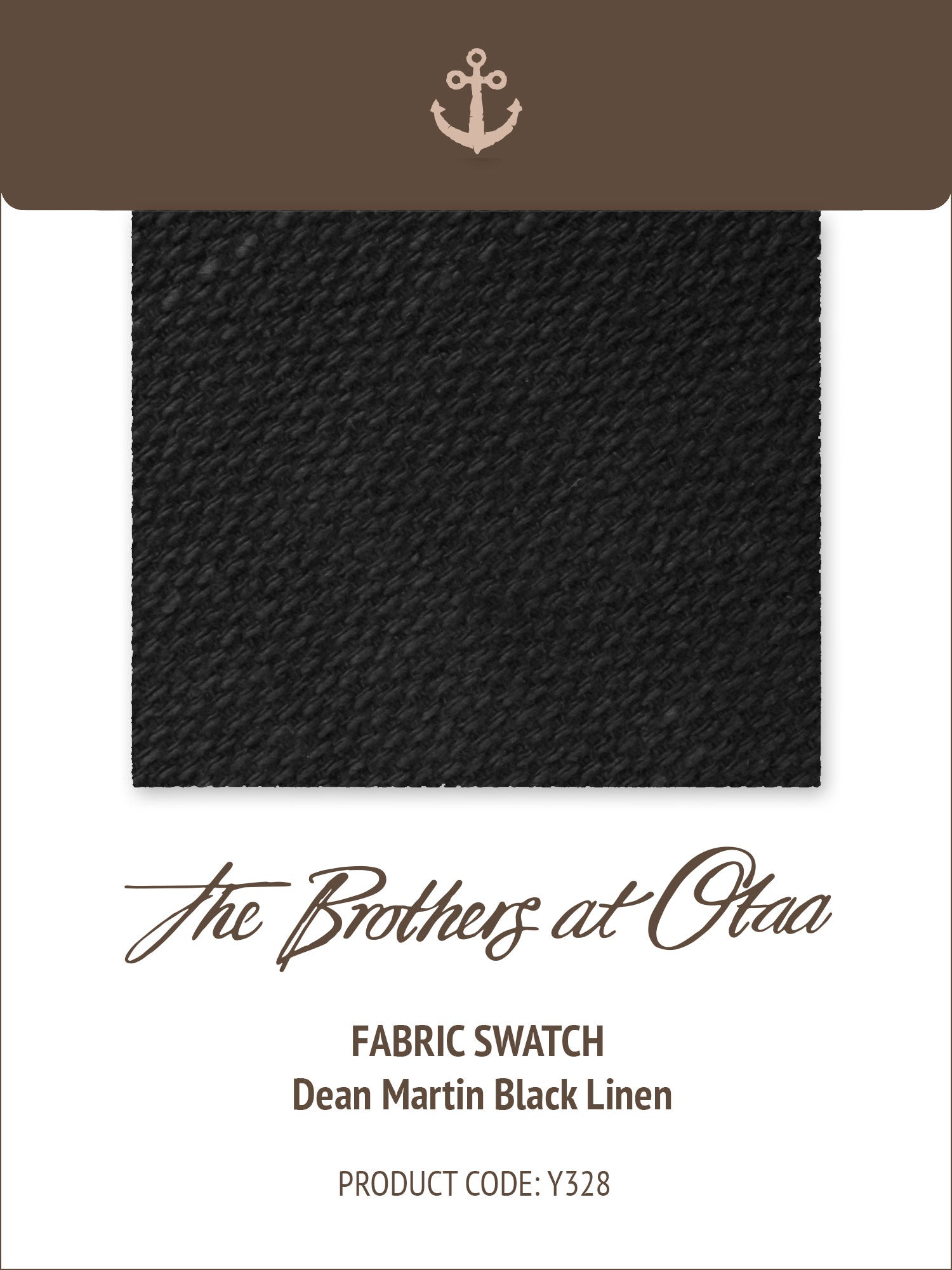 Mr Martin Black Linen Y328 Fabric Swatch