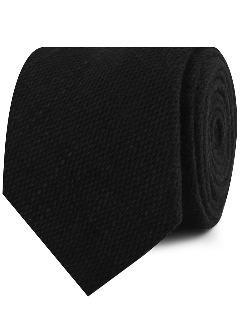 Mr Martin Black Linen Neckties