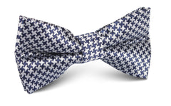 Deep Blue Houndstooth Bow Tie