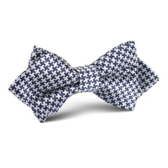 Deep Blue Houndstooth Diamond Bow Tie