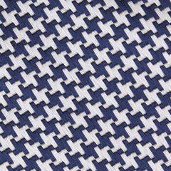 Deep Blue Houndstooth Fabric Mens Bow Tie