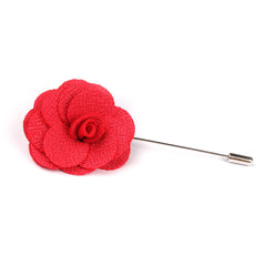 Diablo Red Lapel Flower Pin Front Boutonniere