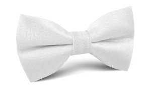 Diamond White Herringbone Chevron Bow Tie