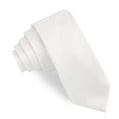 Diamond White Herringbone Chevron Skinny Tie