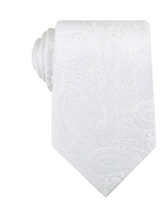 Diamond White Teardrop Paisley Necktie
