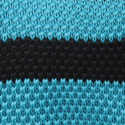 Azoff Blue & Black Stripe Knitted Tie Fabric