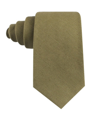 Dry Green Khaki Linen Tie