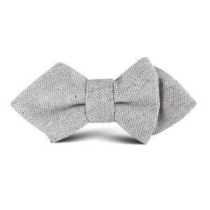 Dry Grey Donegal Linen Kids Diamond Bow Tie