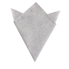 Dry Grey Donegal Linen Pocket Square