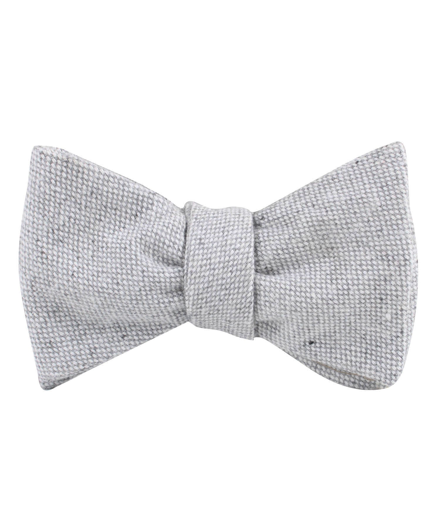 Dry Grey Donegal Linen Self Tied Bowtie