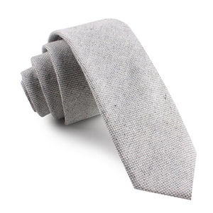 Dry Grey Donegal Linen Skinny Tie