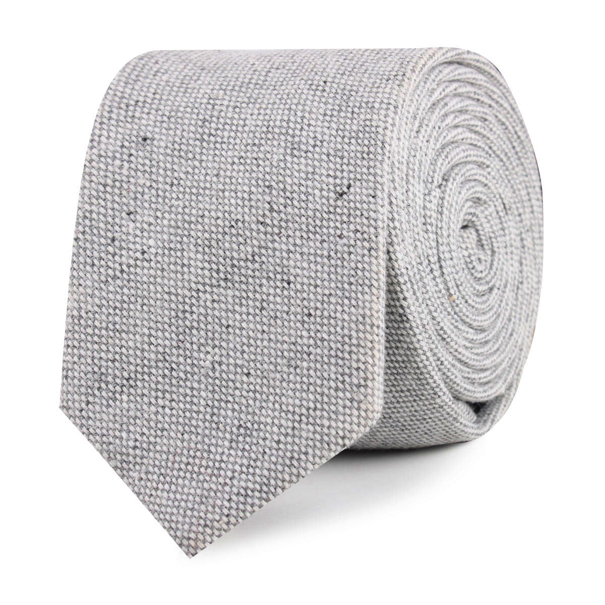 Dry Grey Donegal Linen Slim Tie