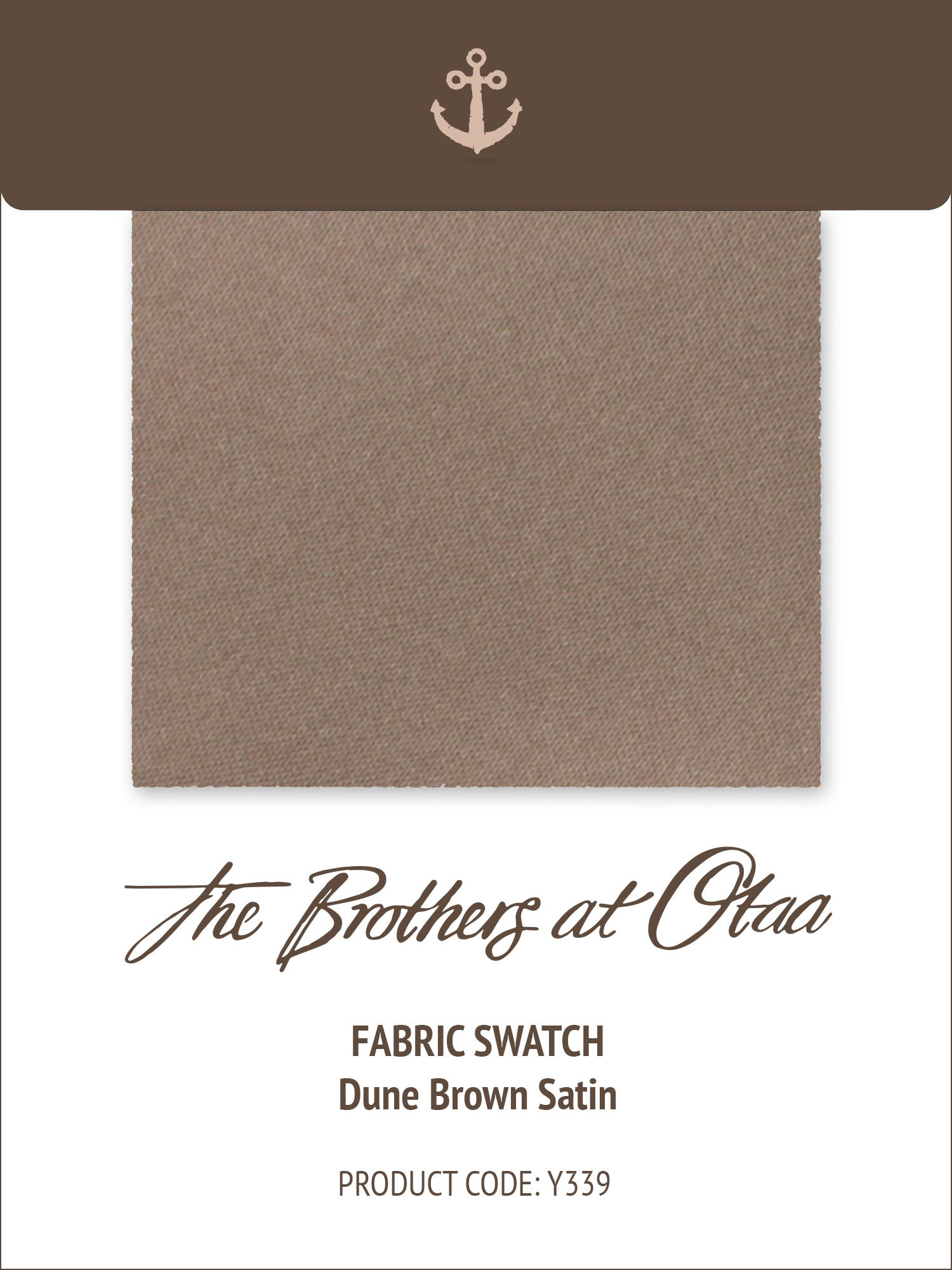 Dune Brown Satin Y339 Fabric Swatch