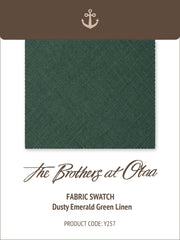 Dusty Emerald Green Linen Y257 Fabric Swatch