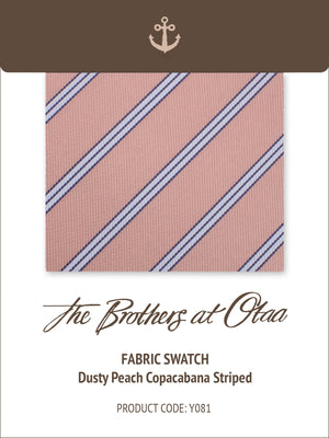 Fabric Swatch (Y081) - Dusty Peach Copacabana Striped