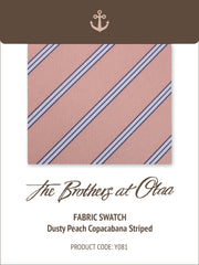 Dusty Peach Copacabana Striped Y081 Fabric Swatch