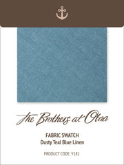 Dusty Teal Blue Linen Y181 Fabric Swatch