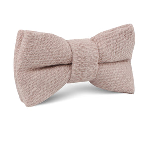 Dusty Beige Pink Linen Kids Bow Tie