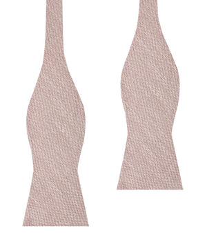 Dusty Beige Pink Linen Self Bow Tie