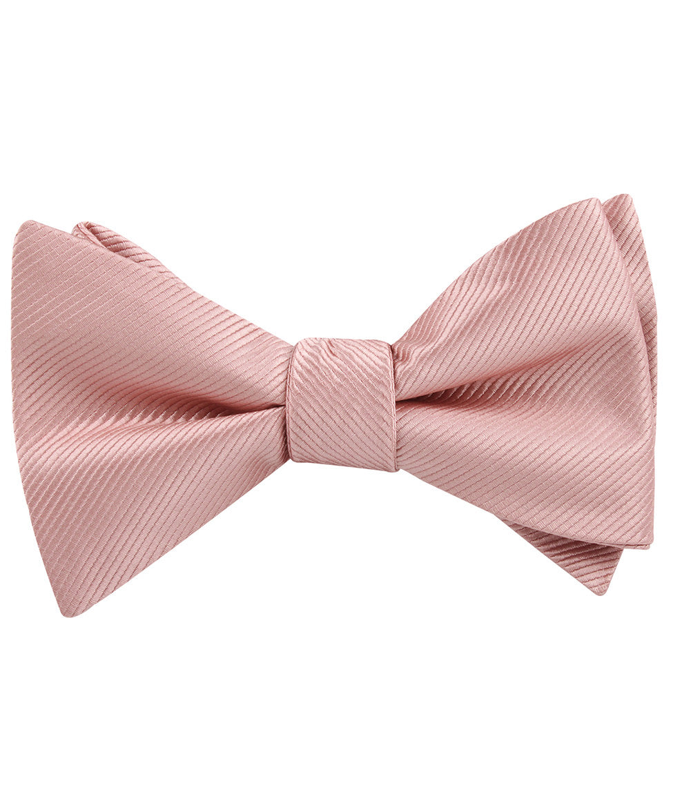 Dusty Blush Pink Twill Self Tied Bow Tie