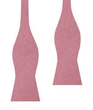 Dusty Rose Pink Linen Self Bow Tie