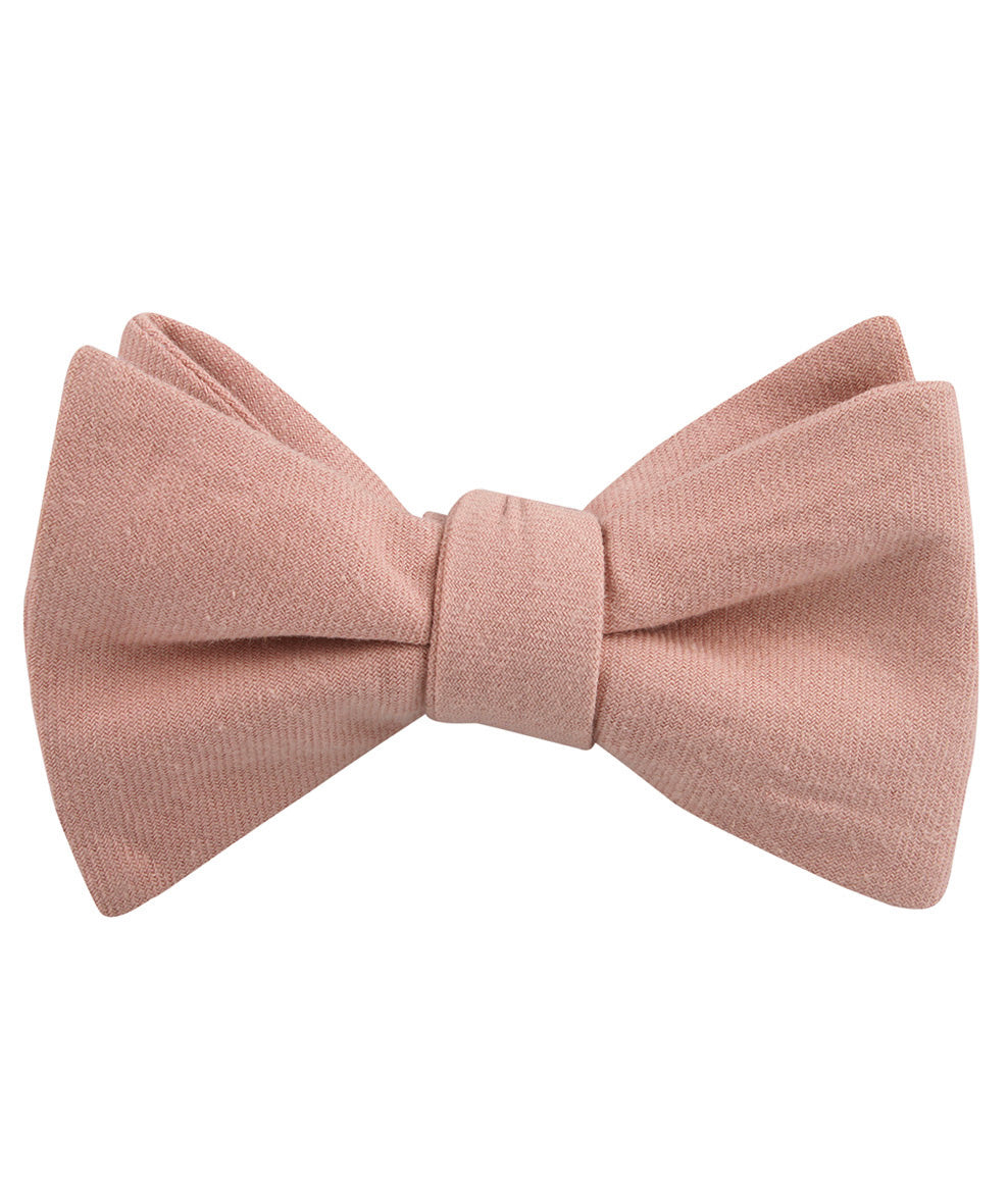Dusty Rose Pink Self Tied Bow Tie