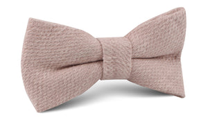 Dusty Beige Pink Linen Bow Tie