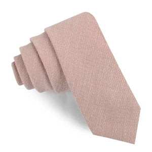 Dusty Beige Pink Linen Skinny Tie