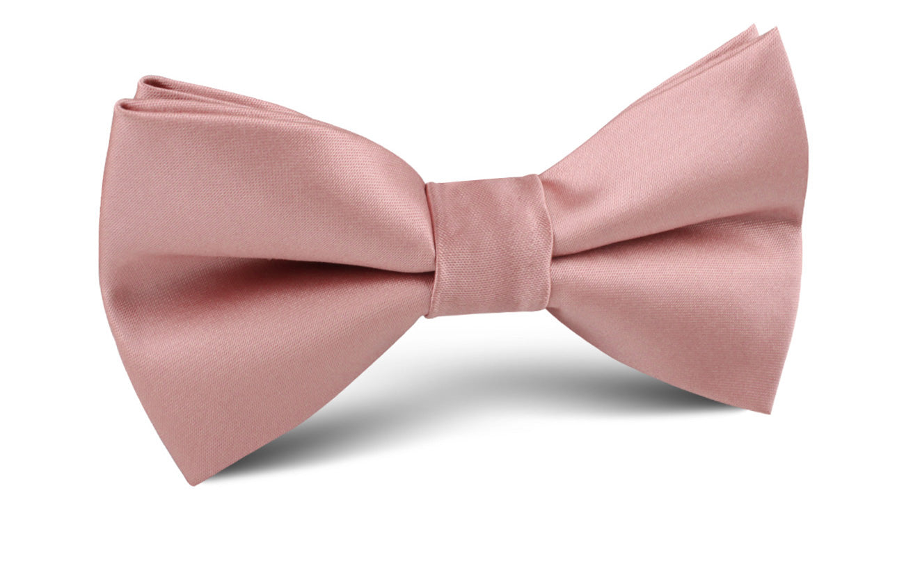 Dusty Blush Pink Satin Bow Tie