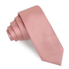 Dusty Blush Pink Satin Skinny Tie