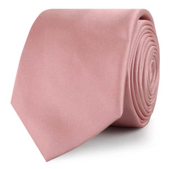Dusty Blush Pink Satin Skinny Ties