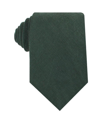 Dusty Emerald Green Linen Necktie