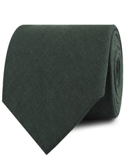 Dusty Emerald Green Linen Neckties