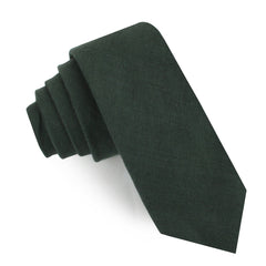 Dusty Emerald Green Linen Skinny Tie