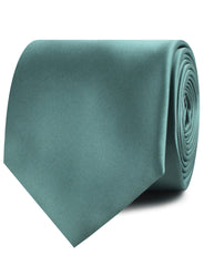 Dusty Jade Green Satin Neckties