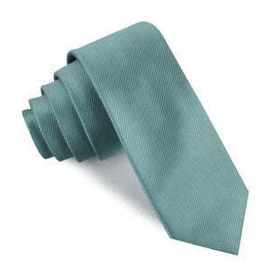 Dusty Jade Green Twill Skinny Tie