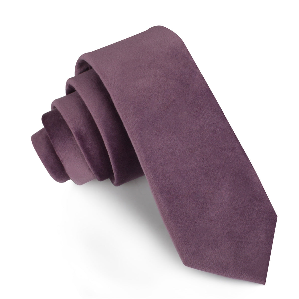 Dusty Lilac Purple Velvet Skinny Tie