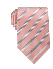 Dusty Peach Copacabana Striped Necktie
